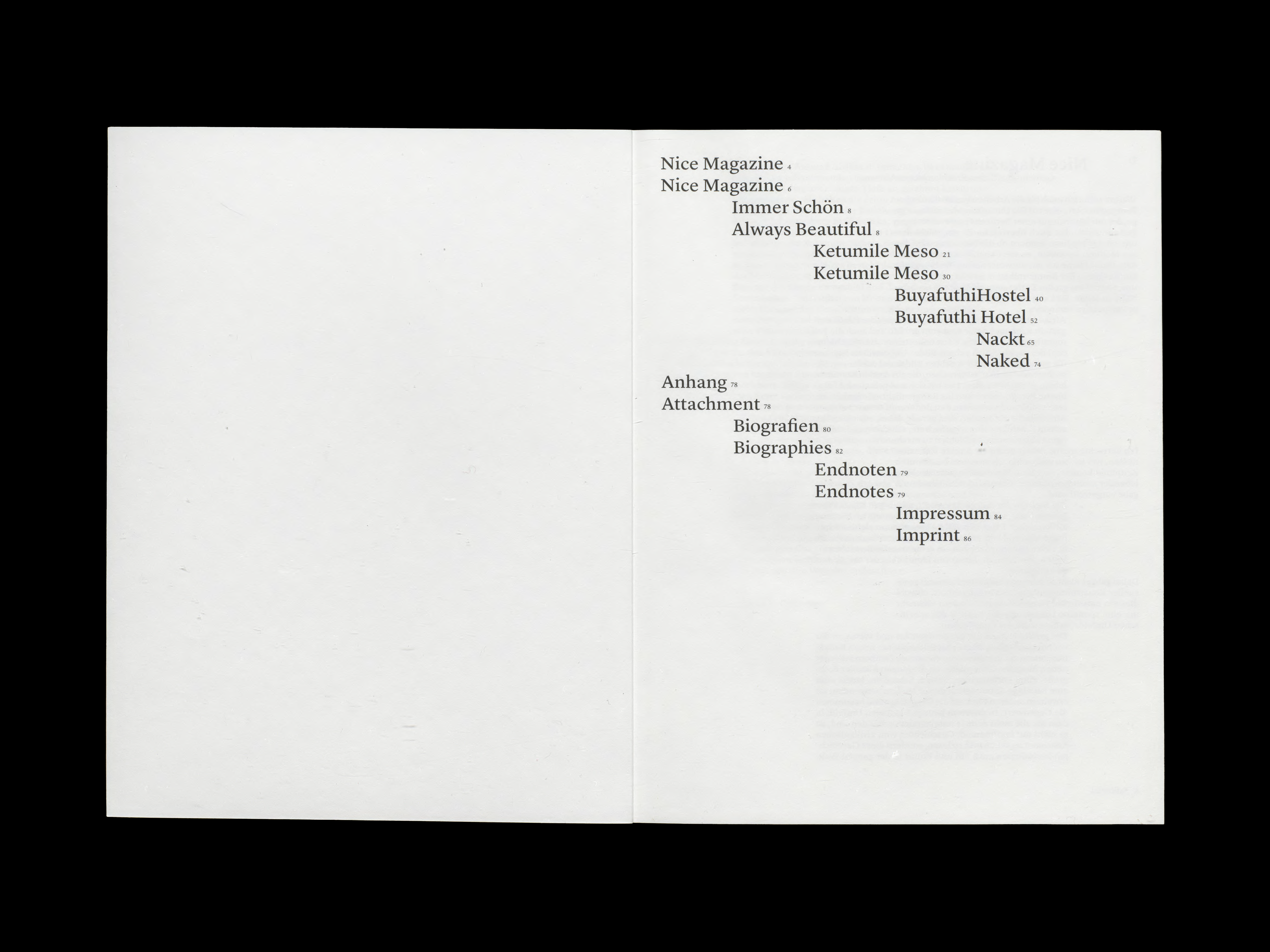 Doppelseite Project redesign nice magazine