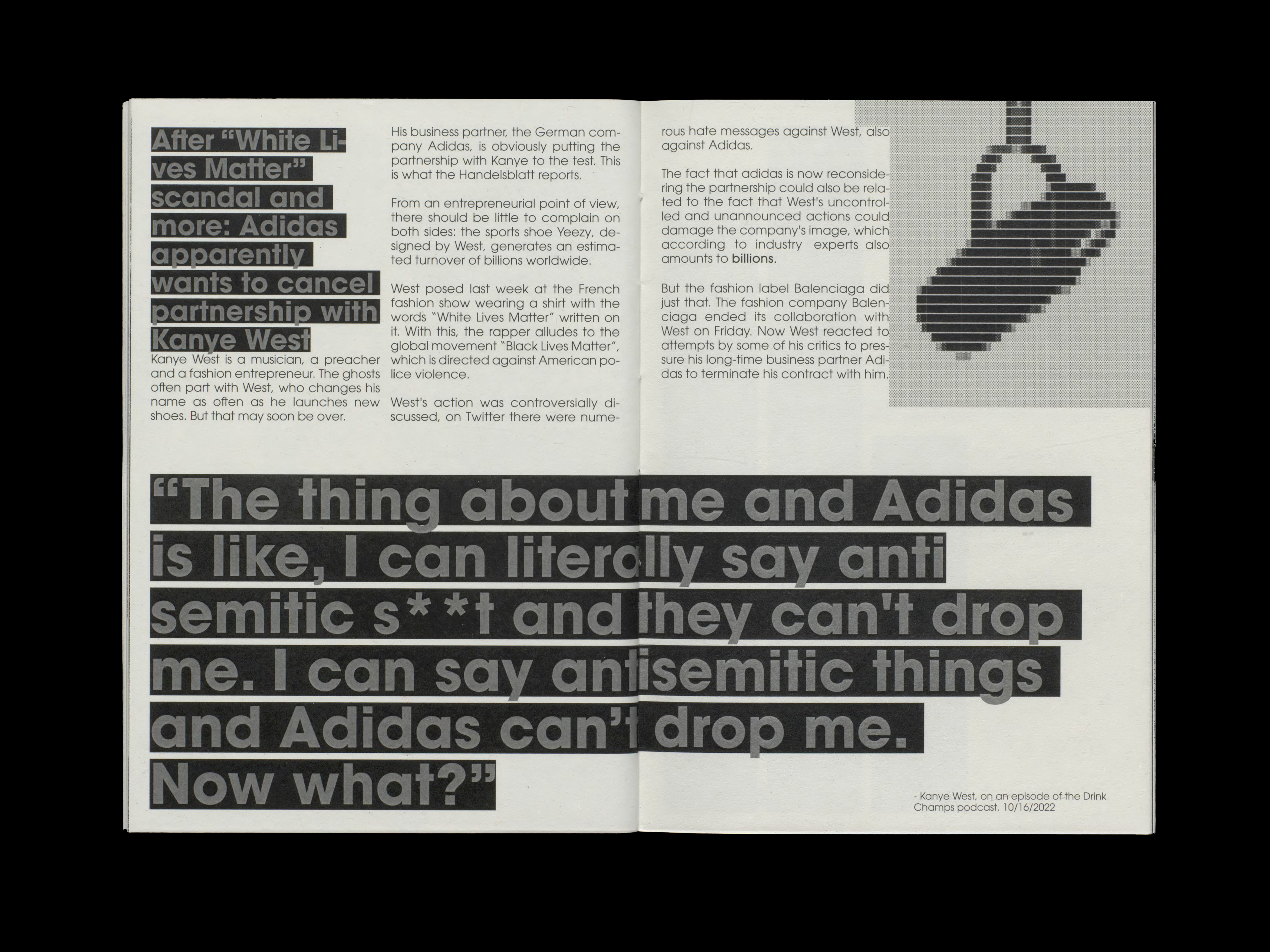 Doppeltseite Zine: Sole Controversy a Visual Summary of the Yeezy Scandal