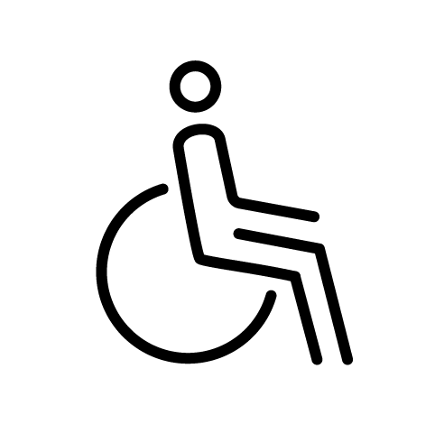 Piktogramm einer Person im Rollstuhl